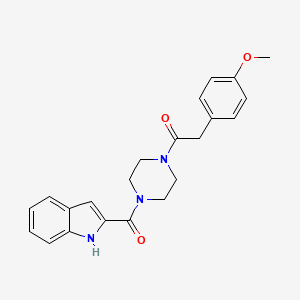 molecular formula C22H23N3O3 B4799189 2-({4-[(4-methoxyphenyl)acetyl]-1-piperazinyl}carbonyl)-1H-indole 