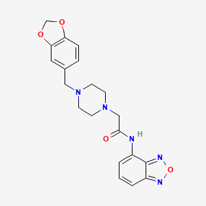 2-[4-(1,3-BENZODIOXOL-5-YLMETHYL)-1-PIPERAZINYL]-N-(2,1,3-BENZOXADIAZOL-4-YL)ACETAMIDE