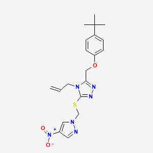 molecular formula C20H24N6O3S B4799199 (4-ALLYL-5-{[(4-NITRO-1H-PYRAZOL-1-YL)METHYL]SULFANYL}-4H-1,2,4-TRIAZOL-3-YL)METHYL [4-(TERT-BUTYL)PHENYL] ETHER 