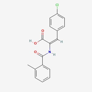 molecular formula C17H14ClNO3 B4799207 (E)-3-(4-chlorophenyl)-2-[(2-methylbenzoyl)amino]prop-2-enoic acid 