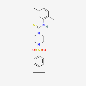 molecular formula C23H31N3O2S2 B4799222 4-[(4-tert-butylphenyl)sulfonyl]-N-(2,5-dimethylphenyl)-1-piperazinecarbothioamide 