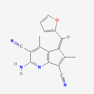 2-amino-5-(2-furylmethylene)-4,6-dimethyl-5H-cyclopenta[b]pyridine-3,7-dicarbonitrile