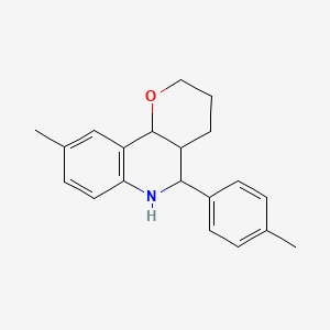 molecular formula C20H23NO B4799293 9-methyl-5-(4-methylphenyl)-3,4,4a,5,6,10b-hexahydro-2H-pyrano[3,2-c]quinoline 