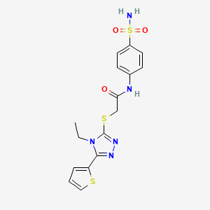 2-{[4-ethyl-5-(thiophen-2-yl)-4H-1,2,4-triazol-3-yl]sulfanyl}-N-(4-sulfamoylphenyl)acetamide