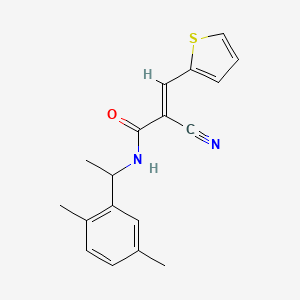 2-cyano-N-[1-(2,5-dimethylphenyl)ethyl]-3-(2-thienyl)acrylamide