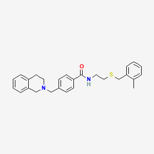 N-(2-{[(2-METHYLPHENYL)METHYL]SULFANYL}ETHYL)-4-[(1,2,3,4-TETRAHYDROISOQUINOLIN-2-YL)METHYL]BENZAMIDE