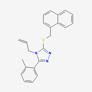 molecular formula C23H21N3S B4799359 4-ALLYL-3-(2-METHYLPHENYL)-5-[(1-NAPHTHYLMETHYL)SULFANYL]-4H-1,2,4-TRIAZOLE 