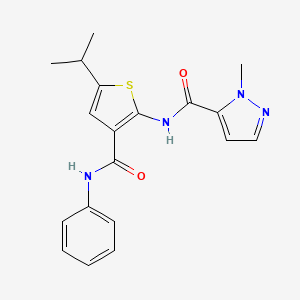 1-methyl-N-[3-(phenylcarbamoyl)-5-(propan-2-yl)thiophen-2-yl]-1H-pyrazole-5-carboxamide