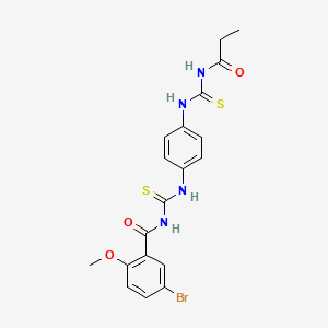 5-bromo-2-methoxy-N-({4-[(propanoylcarbamothioyl)amino]phenyl}carbamothioyl)benzamide