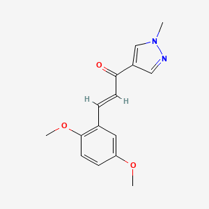 molecular formula C15H16N2O3 B4799396 3-(2,5-dimethoxyphenyl)-1-(1-methyl-1H-pyrazol-4-yl)-2-propen-1-one 