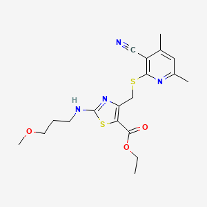 ETHYL 4-{[(3-CYANO-4,6-DIMETHYL-2-PYRIDYL)SULFANYL]METHYL}-2-[(3-METHOXYPROPYL)AMINO]-1,3-THIAZOLE-5-CARBOXYLATE