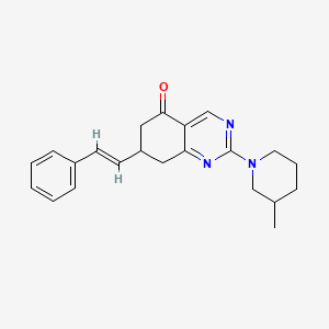 molecular formula C22H25N3O B4799408 2-(3-methylpiperidin-1-yl)-7-[(E)-2-phenylethenyl]-7,8-dihydroquinazolin-5(6H)-one 