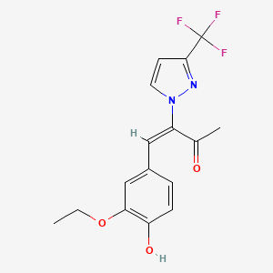 molecular formula C16H15F3N2O3 B4799441 (E)-4-(3-ETHOXY-4-HYDROXYPHENYL)-3-[3-(TRIFLUOROMETHYL)-1H-PYRAZOL-1-YL]-3-BUTEN-2-ONE 