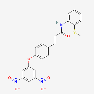 B4799477 3-[4-(3,5-dinitrophenoxy)phenyl]-N-[2-(methylthio)phenyl]propanamide CAS No. 5669-78-3