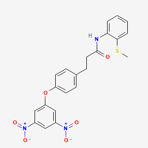 3-[4-(3,5-dinitrophenoxy)phenyl]-N-(2-methylsulfanylphenyl)propanamide