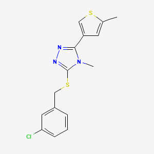 molecular formula C15H14ClN3S2 B4799498 3-[(3-CHLOROBENZYL)SULFANYL]-4-METHYL-5-(5-METHYL-3-THIENYL)-4H-1,2,4-TRIAZOLE 