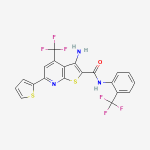 3-amino-6-(2-thienyl)-4-(trifluoromethyl)-N-[2-(trifluoromethyl)phenyl]thieno[2,3-b]pyridine-2-carboxamide