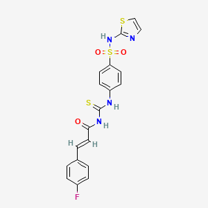 4-[({[3-(4-FLUOROPHENYL)ACRYLOYL]AMINO}CARBOTHIOYL)AMINO]-N~1~-(1,3-THIAZOL-2-YL)-1-BENZENESULFONAMIDE