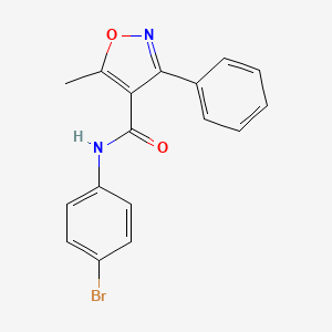 molecular formula C17H13BrN2O2 B4799639 N-(4-bromophenyl)-5-methyl-3-phenyl-1,2-oxazole-4-carboxamide 