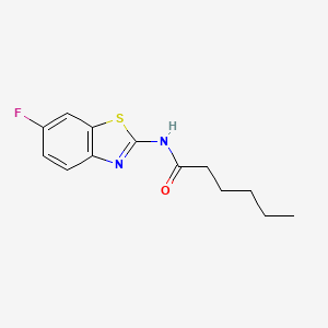 N-(6-fluoro-1,3-benzothiazol-2-yl)hexanamide