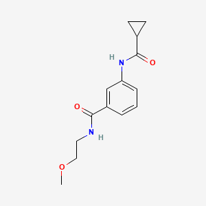 molecular formula C14H18N2O3 B4799731 3-[(cyclopropylcarbonyl)amino]-N-(2-methoxyethyl)benzamide 