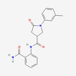 N-(2-carbamoylphenyl)-1-(3-methylphenyl)-5-oxopyrrolidine-3-carboxamide