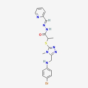 2-[(5-{[(4-bromophenyl)amino]methyl}-4-methyl-4H-1,2,4-triazol-3-yl)thio]-N'-(2-pyridinylmethylene)propanohydrazide