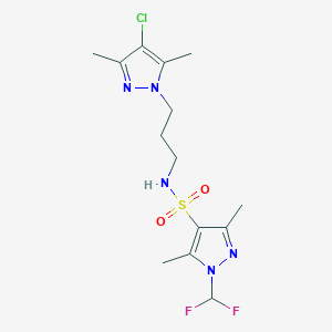 N~4~-[3-(4-CHLORO-3,5-DIMETHYL-1H-PYRAZOL-1-YL)PROPYL]-1-(DIFLUOROMETHYL)-3,5-DIMETHYL-1H-PYRAZOLE-4-SULFONAMIDE