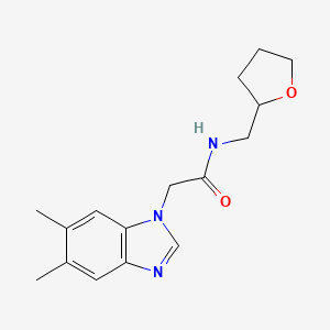 2-(5,6-dimethyl-1H-benzimidazol-1-yl)-N-(tetrahydrofuran-2-ylmethyl)acetamide