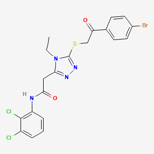 2-[5-[2-(4-bromophenyl)-2-oxoethyl]sulfanyl-4-ethyl-1,2,4-triazol-3-yl]-N-(2,3-dichlorophenyl)acetamide