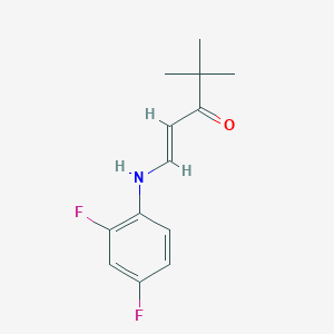 molecular formula C13H15F2NO B4799838 (E)-1-(2,4-difluoroanilino)-4,4-dimethylpent-1-en-3-one 