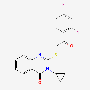 3-CYCLOPROPYL-2-{[2-(2,4-DIFLUOROPHENYL)-2-OXOETHYL]SULFANYL}-4(3H)-QUINAZOLINONE