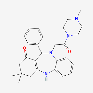 3,3-dimethyl-10-[2-(4-methylpiperazin-1-yl)-2-oxoethyl]-11-phenyl-2,3,4,5,10,11-hexahydro-1H-dibenzo[b,e][1,4]diazepin-1-one