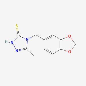 4-(1,3-BENZODIOXOL-5-YLMETHYL)-5-METHYL-4H-1,2,4-TRIAZOL-3-YLHYDROSULFIDE