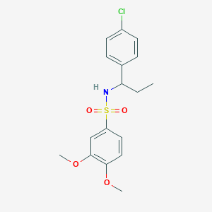 molecular formula C17H20ClNO4S B4799922 N-[1-(4-chlorophenyl)propyl]-3,4-dimethoxybenzenesulfonamide 