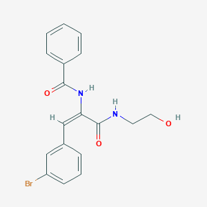 N-[(E)-1-(3-bromophenyl)-3-(2-hydroxyethylamino)-3-oxoprop-1-en-2-yl]benzamide