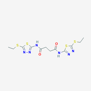 molecular formula C12H16N6O2S4 B4800030 N,N'-BIS[5-(ETHYLSULFANYL)-1,3,4-THIADIAZOL-2-YL]SUCCINAMIDE 