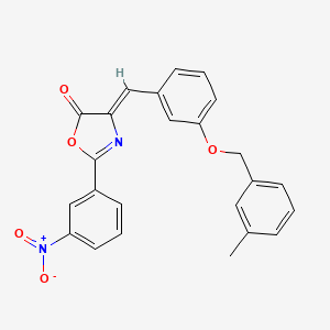 (4Z)-4-[[3-[(3-methylphenyl)methoxy]phenyl]methylidene]-2-(3-nitrophenyl)-1,3-oxazol-5-one