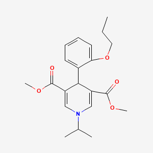 molecular formula C21H27NO5 B4800090 dimethyl 1-isopropyl-4-(2-propoxyphenyl)-1,4-dihydro-3,5-pyridinedicarboxylate 