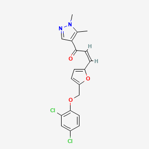 (Z)-3-{5-[(2,4-DICHLOROPHENOXY)METHYL]-2-FURYL}-1-(1,5-DIMETHYL-1H-PYRAZOL-4-YL)-2-PROPEN-1-ONE