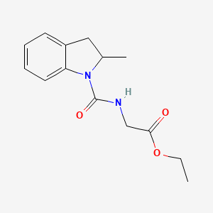 molecular formula C14H18N2O3 B4800124 ETHYL 2-{[(2-METHYL-2,3-DIHYDRO-1H-INDOL-1-YL)CARBONYL]AMINO}ACETATE 