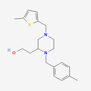 molecular formula C20H28N2OS B4800160 2-{1-(4-methylbenzyl)-4-[(5-methyl-2-thienyl)methyl]-2-piperazinyl}ethanol 