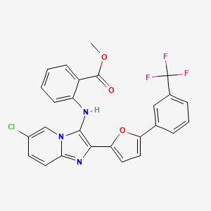 Methyl 2-[(6-chloro-2-{5-[3-(trifluoromethyl)phenyl]furan-2-yl}imidazo[1,2-a]pyridin-3-yl)amino]benzoate