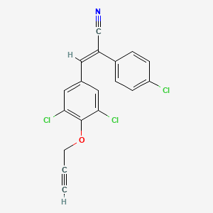 molecular formula C18H10Cl3NO B4800198 (2E)-2-(4-chlorophenyl)-3-[3,5-dichloro-4-(prop-2-yn-1-yloxy)phenyl]prop-2-enenitrile 