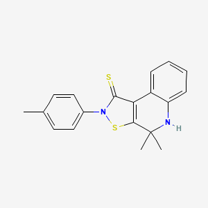 4,4-DIMETHYL-2-(4-METHYLPHENYL)-1H,2H,4H,5H-[1,2]THIAZOLO[5,4-C]QUINOLINE-1-THIONE