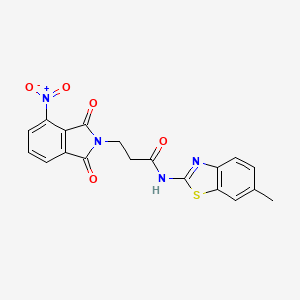 N-(6-methyl-1,3-benzothiazol-2-yl)-3-(4-nitro-1,3-dioxo-1,3-dihydro-2H-isoindol-2-yl)propanamide