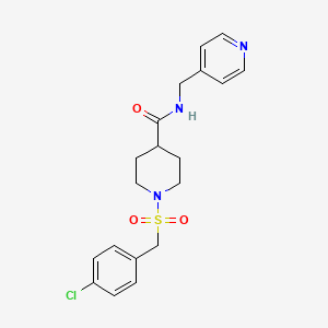 1-[(4-CHLOROPHENYL)METHANESULFONYL]-N-[(PYRIDIN-4-YL)METHYL]PIPERIDINE-4-CARBOXAMIDE