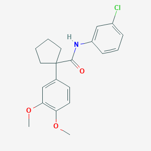 molecular formula C20H22ClNO3 B4800309 N-(3-chlorophenyl)-1-(3,4-dimethoxyphenyl)cyclopentanecarboxamide 