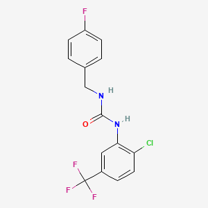 molecular formula C15H11ClF4N2O B4800336 N-[2-chloro-5-(trifluoromethyl)phenyl]-N'-(4-fluorobenzyl)urea 