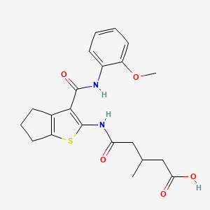 5-({3-[(2-methoxyphenyl)carbamoyl]-5,6-dihydro-4H-cyclopenta[b]thiophen-2-yl}amino)-3-methyl-5-oxopentanoic acid